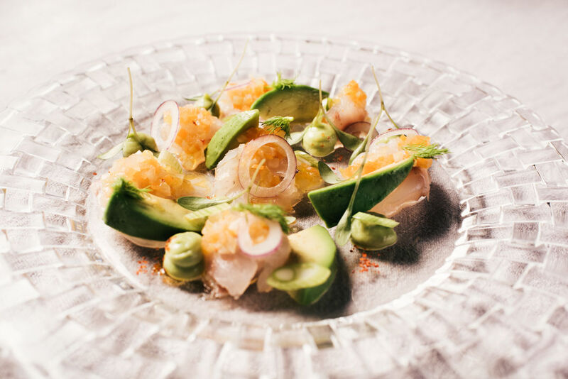 Ceviche vom Loup, Zitrone, Avocado, Koriander